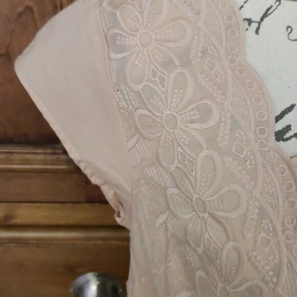 Japna Embroidered Boho Short Sleeve Peplum Blouse Top (NWT) - Picture 4 of 6